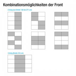 Zweefdeurkast Quadra alpinewit/braamkleurig Schuifdeurkast Quadra - alpinewit/braamkleurig - (BxH): 136x230cm - 136 x 230 cm