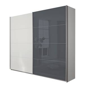 Schwebetürenschrank Quadra Alpinweiß/Grau - 181 x 210 cm