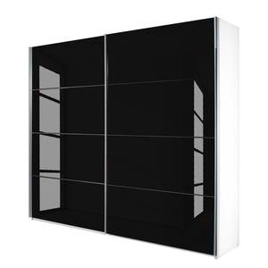 Schwebetürenschrank Quadra Alpinweiß / Glas Schwarz - Breite x Höhe: 136 x 210 cm