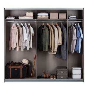 Schwebetürenschrank Quadra Alpinweiß/Grau - 271 x 210 cm