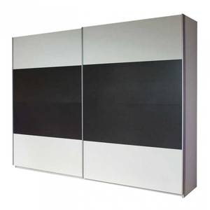 Armoire à portes coulissantes Quadra I Blanc alpin / Gris métallisé - 181 x 210 cm