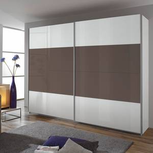 Schuifdeurkast Quadra alpinewit/hoogglans wit en lavagrijs - (BxH): 136x230cm