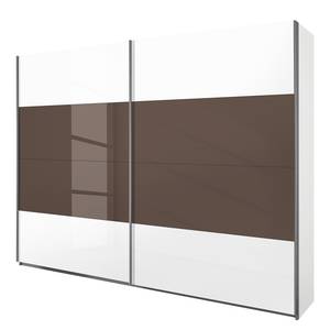 Armoire à portes coulissantes Quadra Blanc alpin / brillant Gris lave et  gris 181 x 210 cm