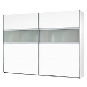 Armoire à portes coulissantes Quadra III Blanc alpin / Verre poli - 136 x 210 cm
