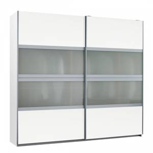 Armoire à portes coulissantes Quadra I Blanc alpin / Verre poli - 136 x 230 cm