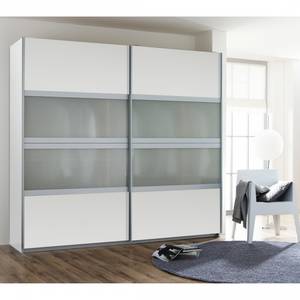 Armoire à portes coulissantes Quadra I Blanc alpin / Verre poli - 315 x 210 cm