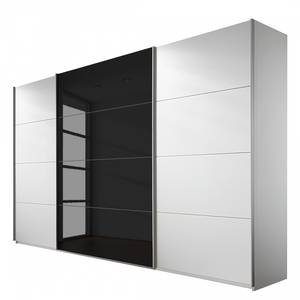 Schwebetürenschrank Quadra Alpinweiß/Schwarz - Breite x Höhe: 315 x 230 cm - 315 x 230 cm