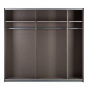 Zweefdeurkast Quadra geborsteld aluminium - 2-deurs - 226cm - alpinewit - grijs metallic - Alpinewit/metallic grijs - 226 x 210 cm