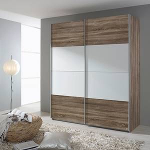 Schuifdeurkast Quadra I Havanna eikenhouten look/wit - 136 x 210 cm