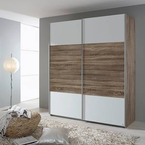 Schuifdeurkast Quadra I Havanna eikenhouten look/wit - 136 x 230 cm