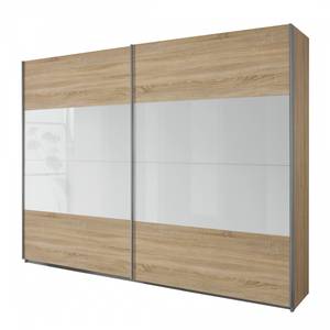 Schuifdeurkast Quadra I Sonoma eikenhouten look/wit - 136 x 210 cm