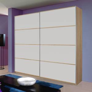 Armoire à portes coulissantes Quadra II Imitation chêne de Sonoma / Blanc alpin - 136 x 210 cm