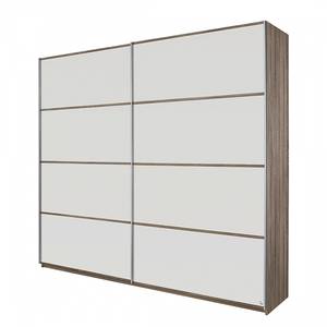 Zweefdeurkast Quadra II Havanna eikenhouten look/alpinewit - 136 x 230 cm