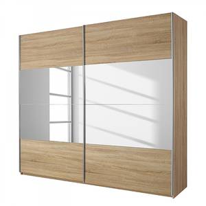 Schwebetürenschrank Quadra I Eiche Sonoma Dekor / Spiegelglas - 136 x 210 cm