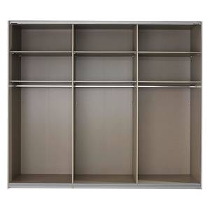 Schwebetürenschrank Quadra (Mit Spiegel) Grau-metallic / Glas Schwarz - Breite x Höhe: 271 x 230 cm - 271 x 230 cm