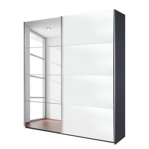 Schwebetürenschrank Quadra (Spiegel) Weiß / Graumetallic - 271 x 230 cm - 1 Spiegeltür