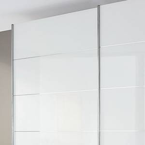 Schwebetürenschrank Ratingen Alpinweiß/ Glas Weiß - Breite: 271 cm - 3 Türen
