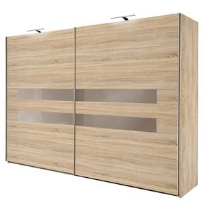 Schwebetürenschrank Relax I Eiche Dekor/Steingrau - Schrankbreite: 262 cm - 2-türig