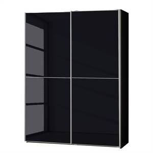 Armoire à portes coulissantes Rimini Verre Noir - Largeur : 150 cm