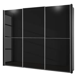 Armoire à portes coulissantes Rimini Verre - Noir - Largeur : 225 cm