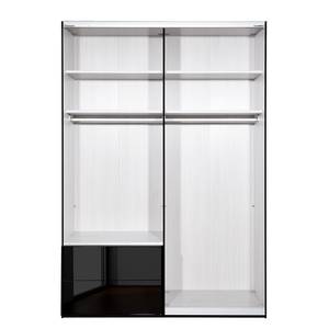 Schwebetürenschrank Samaya Zwart glas/Zwart - 162 cm (2 deur) - 223cm - Met spiegeldeuren - Zwart glas/Zwart - 162 x 223 cm - Met spiegeldeuren