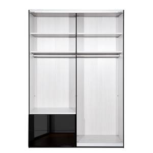 Schwebetürenschrank Samaya Zwart glas/Zwart - 162 cm (2 deur) - 235 cm - Met spiegeldeuren - Zwart glas/Zwart - 162 x 235 cm - Met spiegeldeuren