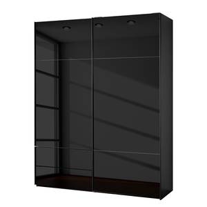 Schwebetürenschrank Samaya Glas Schwarz / Schwarz - 181 x 223 cm - Ohne Spiegeltür/-en