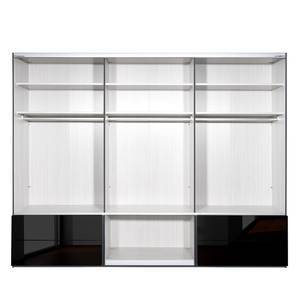 Schwebetürenschrank Samaya Zwart glas/Zwart - 300cm (3-deurs) - 235 cm - Met spiegeldeuren - Zwart glas/Zwart - 300 x 235 cm - Met spiegeldeuren
