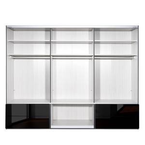 Schwebetürenschrank Samaya Zwart glas/Zwart - 300cm (3-deurs) - 235 cm - Zonder spiegeldeuren - Zwart glas/Zwart - 300 x 235 cm - Zonder spiegeldeuren