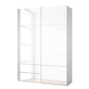 Schwebetürenschrank Samaya Glas Weiß / Weiß - 162 x 235 cm - Ohne Spiegeltür/-en