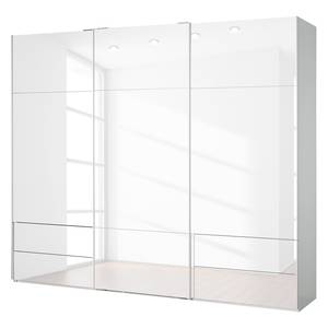 Schwebetürenschrank Samaya Glas Weiß / Weiß - 271 x 223 cm - Ohne Spiegeltür/-en