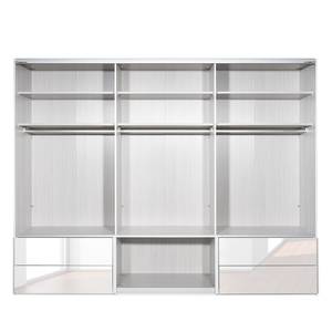 Schwebetürenschrank Samaya Glas Weiß / Weiß - 300 x 223 cm - Ohne Spiegeltür/-en