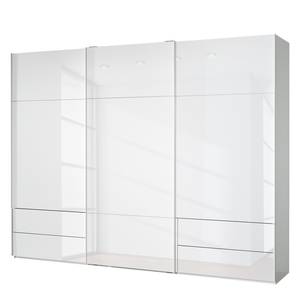 Schwebetürenschrank Samaya Wit glas/wit - 300cm (3-deurs) - 235 cm - Zonder spiegeldeuren - Wit glas/wit - 300 x 235 cm - Zonder spiegeldeuren