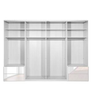 Schwebetürenschrank Samaya Glas Weiß / Weiß - 322 x 235 cm - Mit Spiegeltür/-en