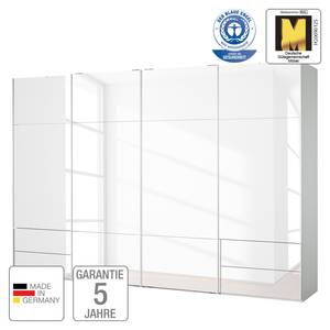 Schwebetürenschrank Samaya Glas Weiß / Weiß - 360 x 223 cm - Ohne Spiegeltür/-en