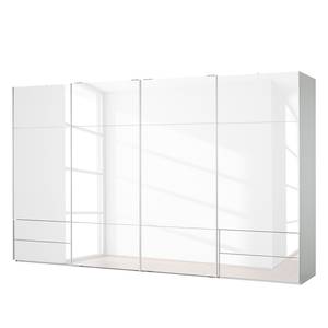 Schwebetürenschrank Samaya Wit glas/wit - 399 cm (4 deur) - 235 cm - Zonder spiegeldeuren - Wit glas/wit - 399 x 235 cm - Zonder spiegeldeuren