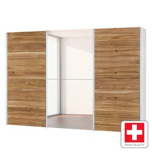 Schuifdeurenkast Cali II echt gefineerd acaciahout - gewaxt - 302cm - Breedte: 302 cm