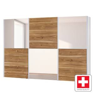 Armadio ante scorrevoli Cali III Impiallacciatura di vero legno acacia cerato a porte Larghezza armadio: 302 cm 3 - Larghezza: 302 cm