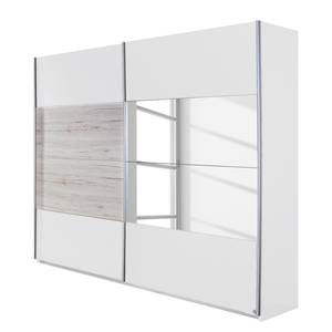 Armoire à portes coulissantes Saragossa Blanc alpin / Imitation chêne de San Remo blanc - Largeur : 181 cm