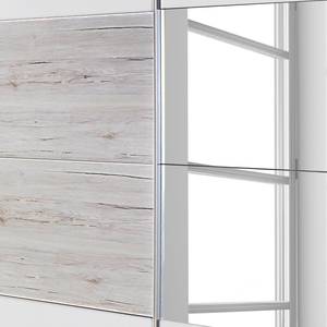 Armoire à portes coulissantes Saragossa Blanc alpin / Imitation chêne de San Remo blanc - Largeur : 181 cm