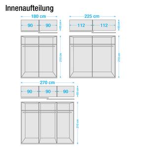 Schwebetürenschrank Sanimar Eiche Sanremo Dekor/Lava - Schrankbreite: 180 cm - 2-türig