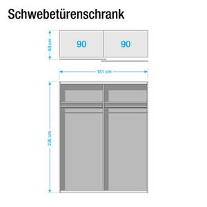 Armoire à portes coulissantes SKØP 181 x 236 cm - 2 porte - Confort