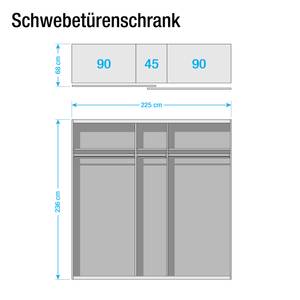 Zweefdeurkast SKØP 225 x 236 cm - 2 deuren - Comfort