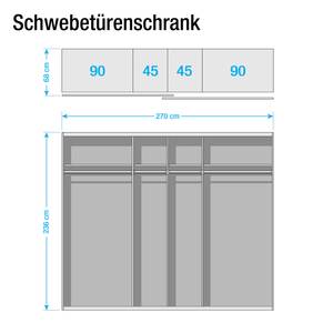 Zweefdeurkast SKØP 270 x 236 cm - 2 deuren - Premium