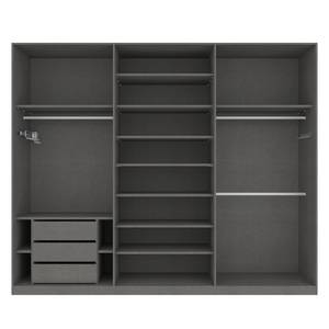 Schwebetürenschrank SKØP Graphit / Mattglas Schwarz - 270 x 222 cm - 3 Türen - Premium