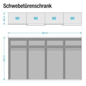 Schwebetürenschrank SKØP 360 x 222 cm - 3 Türen - Classic