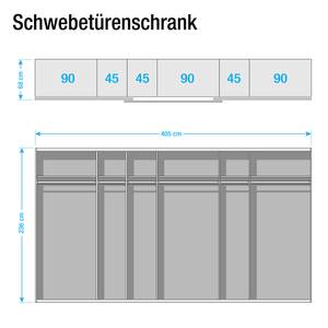 Zweefdeurkast SKØP 405 x 236 cm - 3 deuren - Premium