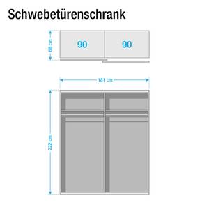 Armoire à portes coulissantes SKØP 181 x 222 cm - 2 porte - Basic