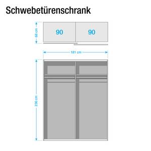 Schwebetürenschrank SKØP 181 x 236 cm - 2 Türen - Comfort