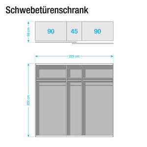 Schwebetürenschrank SKØP 225 x 222 cm - 2 Türen - Premium